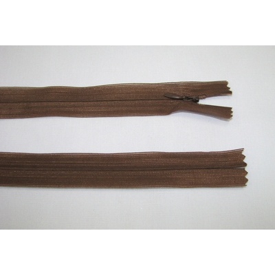Zips krytý 3mm hnedá nedeliteľný 50cm dederon