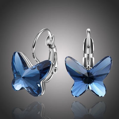 Éternelle Swarovski Elements Montanari modré motýlek E1008 Tmavě modrá