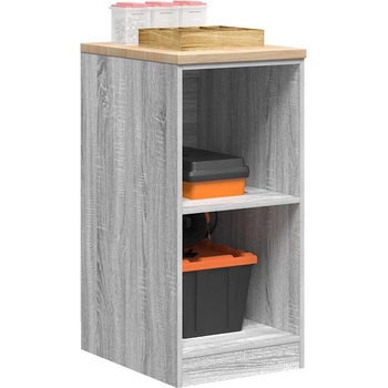 vidaXL Гаражен шкаф за съхранение, сив сонома, 40x51x85 см, бор масив (860540)