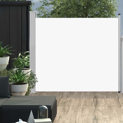 Greatstore Zatahovací boční markýza/zástěna na terasu 100 x 300 cm krémová