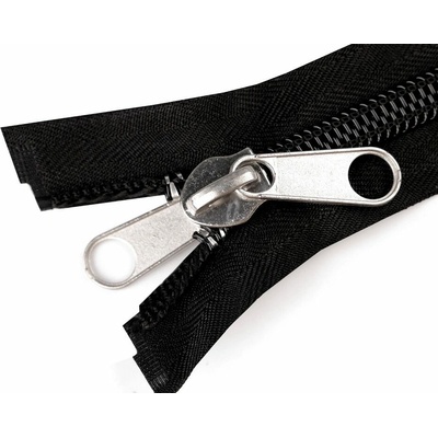 Zip stanový spirálový No 10 s oboustranným jezdcem délka 220 cm - černá