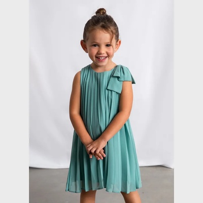 Mayoral Рокля плисирана в синьо-зелен цвят за мини момиче Mayoral