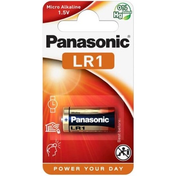 Panasonic Алкална батерия panasonic lr1 -1 бр. в опаковка- 1.5v (pan-ba-lr1)