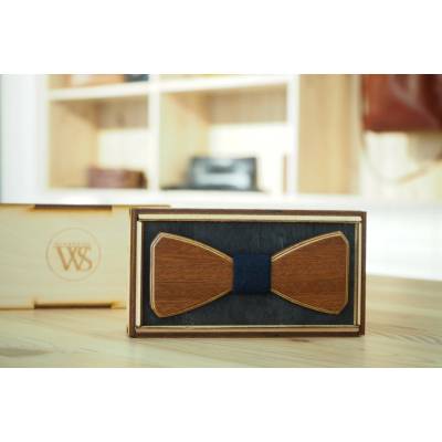 Wood Style Motýlek Hranatý Modrotisk Třešeň