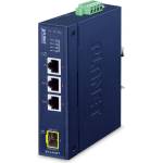 PLANET IECJ-410FT Industrial 3-Port RJ45 + 1-Port SFP EtherCAT Junction Slave (-40~75 degrees C, dual 9~48V DC, 1 x 100TX RJ45 IN, 2 x 100TX RJ45 OUT, 1 x 100FX SFP OUT, BECKHOFF EtherCAT conformance (IECJ-4