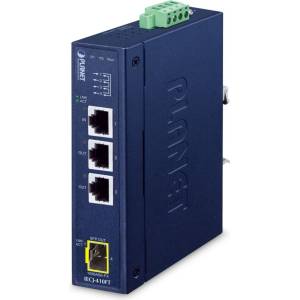 PLANET IECJ-410FT Industrial 3-Port RJ45 + 1-Port SFP EtherCAT Junction Slave (-40~75 degrees C, dual 9~48V DC, 1 x 100TX RJ45 IN, 2 x 100TX RJ45 OUT, 1 x 100FX SFP OUT, BECKHOFF EtherCAT conformance (IECJ-4