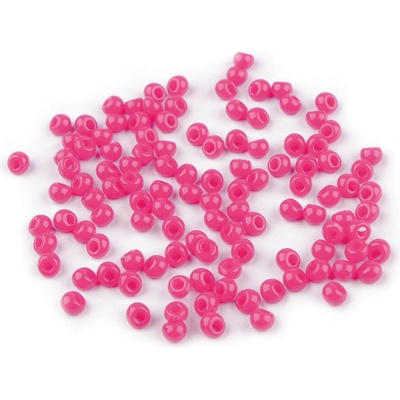 Prima-obchod Plastové korálky kapky, imitace rokajlu 4,7x5,3 mm, barva 3 růžová neon