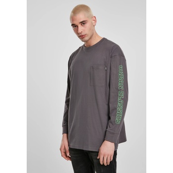 Urban Classics Мъжка блуза в сиво Urban Classics Neon Logo Boxy Pocket LS UB-TB3491-02457 - Сив, размер M