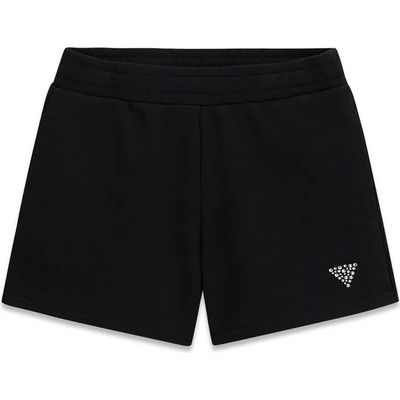Guess Къси спортни панталони за момиче в черен цвят с кристало лого Guess
