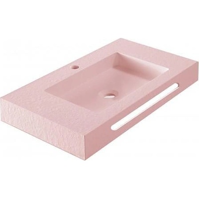 Inter Ceramic Мивка за баня " RESIN POLY MARBLE" / ICC 8046PINK, стенен монтаж, смола, розов мат, 80x46см (8046PINK)
