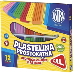 ASTRA Пластилин Astra - Правоъгълен, 12 цвята (AS303117001) - baby
