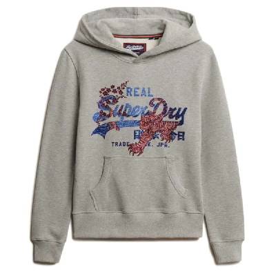 Суичър Superdry Tokyo Vl Relaxed Fit hoodie - Grey (Grey Marl)