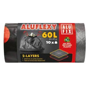 Alufix Торба за боклук alufix 60l 33 микрона алуфлексен черен 10 броя msz60aluflexyuninew (msz60aluflexyuninew)