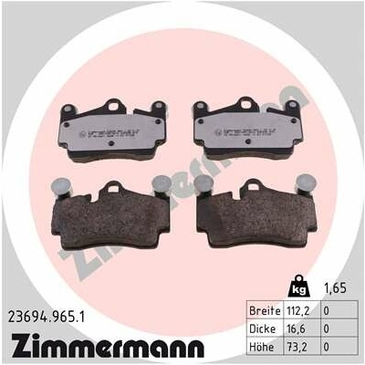 Sada brzdových platničiek, vždy 4 kusy v sade ZIMMERMANN 23694.965.1 (236949651)