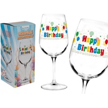 MojeParty Sklenice na víno Happy Birthday 500 ml