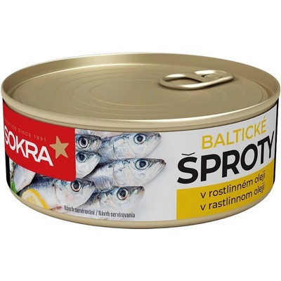Sokra Baltické šproty v rastlinnom oleji 240g