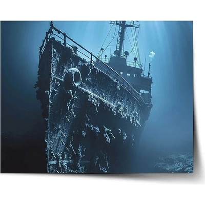 Sablio Plagát Vrak lode na dne mora - 90x60 cm