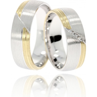 Zlatnictví Helios Zlaté snubní prsteny HR 204 Se Zirkony