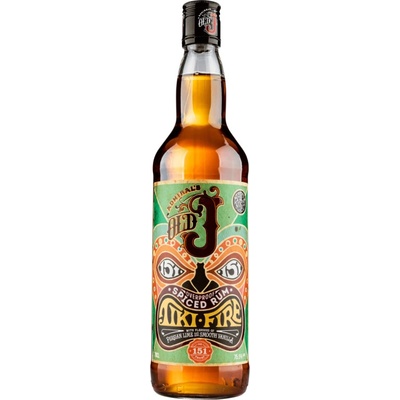 Admiral Vernon's Old J Spiced Rum Tiki Fire 75,5% 0,7 l (holá láhev)