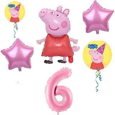 Balónkový set Prasátko Peppa 6.narozeniny