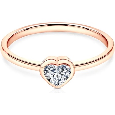 SAVICKI Годежен пръстен Pure: розово злато, диамант с шлифовка