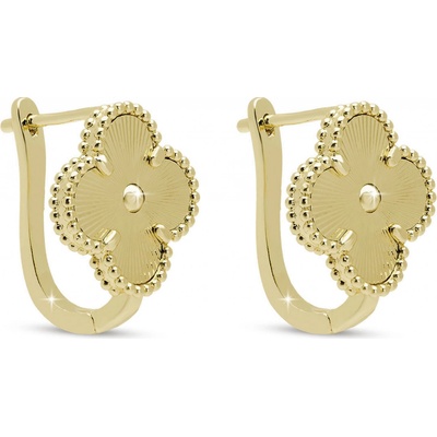 Biju DUBAI 3677 Náušnice čtyřlístky s reliéfem 1003677