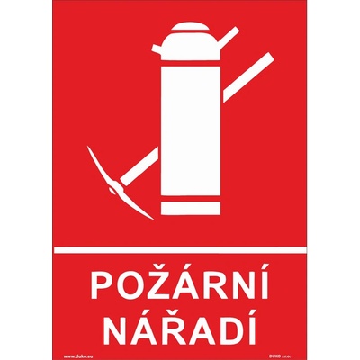 DUKO POŽÁRNÍ NÁŘADÍ Formát: 210 x 297 mm, Materiál: plast 5 mm, samolepící vinylová fólie