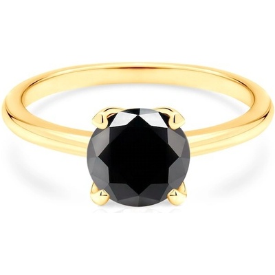 Savicki Zásnubný prsteň žlté zlato čierny diamant ZS25 CZD 1 Z