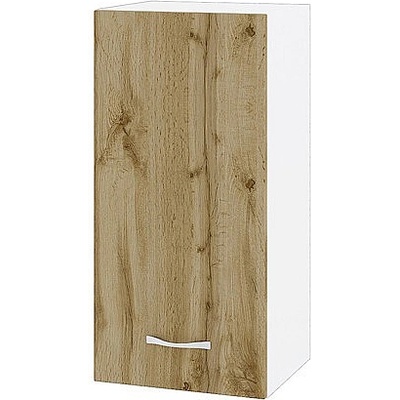 ИРИМ Горен шкаф с врата и рафт Сити БДД-16 бяло гладко / дъб дакота 35 см