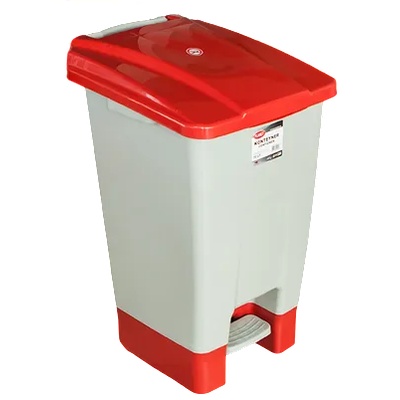 PLANET PLANET-Кош за разделно сметосъбиране с педал и колела 70 Lt. ЧЕРВЕН 44x52x74, 5cm. (UP 210/UP 228) (013335)
