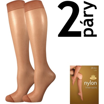 NYLON KNEE-SOCKS 20 DEN punčochové podkolenky Lady 12 párů opal