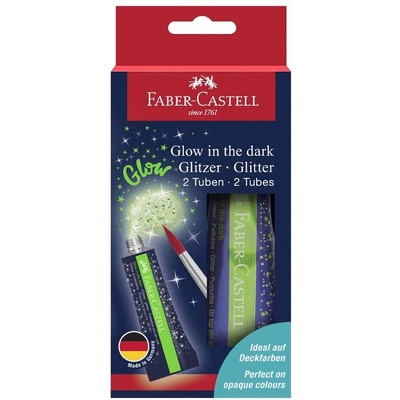 Faber-Castell Течен брокат Glow, 12 ml, 2 броя блистер (1025160040)