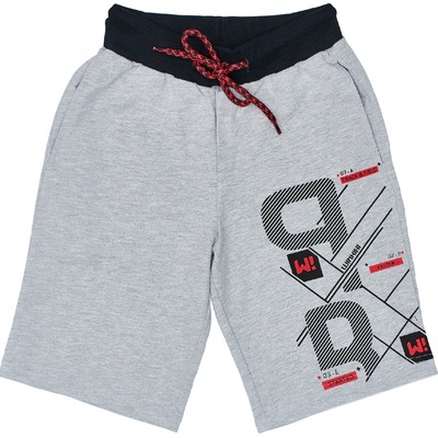 winkiki chlapecké kraťasy WTB91429 šedá/ červená tkanička Světlá šedá