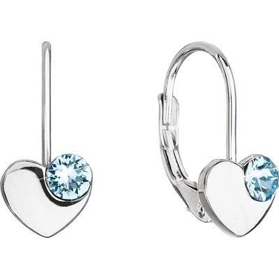 Pavona stříbrné visací se Swarovski krystaly modré srdíčka 31299.3 Aqua