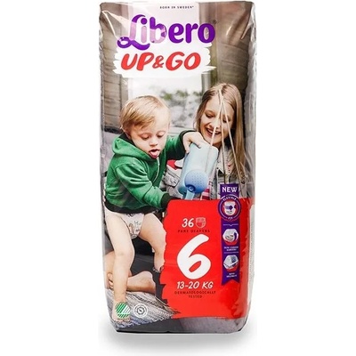 Libero Бебешки пелени гащи Libero Up&Go - Jumbo 6, 36 броя (6338)
