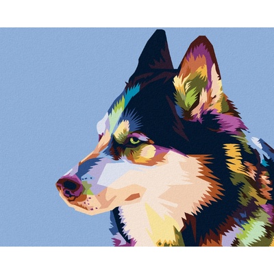 Malování podle čísel BAREVNÝ HUSKY