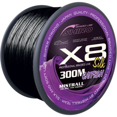 Mistrall Šňůra Shiro Catfish X8 Black 300m 0,50mm 61,4kg