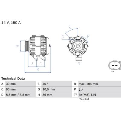 Alternátor BOSCH 0 986 082 560