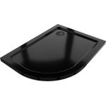 Mexen Flat полукръгъл душ корито тънък десен 100 x 80 см, черен, сифон черен (41708010P-B)