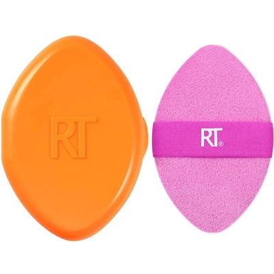Real Techniques Гъба за пудра и фон дьо тен 2 в 1 Miracle, оранжева/розова + Кутия