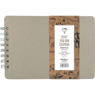 Drasca Art EOOD Album kroužkové Scrapbook Adventure kraft 300g/m2, 12 listů A4