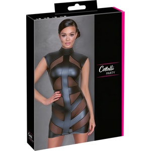 Cottelli Collection - къса лъскава прилепнала рокля - черна - L