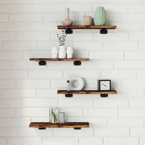 vidaXL Стенни рафтове 4 бр опушен дъб 40x10x1, 5 см инженерно дърво (838195)