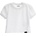 GUESS Къса тениска за момиче в бяло с релефни лога Guess