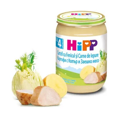 Hipp пюре Картофи с копър и заешко месо - 190 г