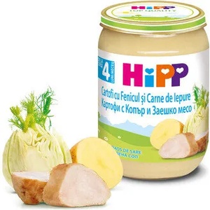 Hipp пюре Картофи с копър и заешко месо - 190 г