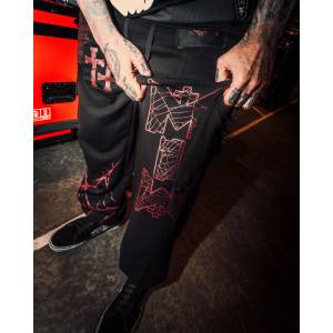 KILLSTAR x MOTIONLESS IN WHITE мъжки долнища тип jogger KILLSTAR x MOTIONLESS IN WHITE - DEAD AS F**K - черни - KSRA015706