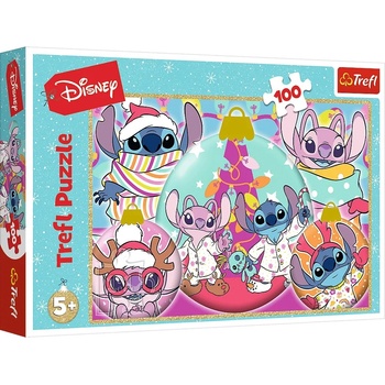 Trefl Пъзел Trefl от 100 части - Коледата на Стич и Ейнджъл (94131)