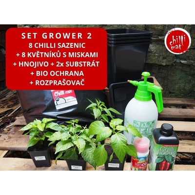 CHILLIMAT Chilli sazenice SET GROWER 2 8 kusů sazenic + vše pro pěstování