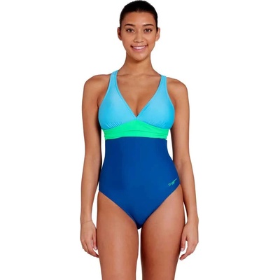 ZOGGS Бански костюм Zoggs Panel Crossback swimsuit - Blue (Cyber)